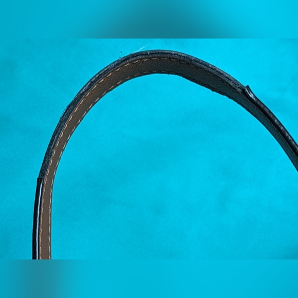 GUC Michael Kors Kempton Nylon Leather Teal Tote gold hardware, brown handles - Picture 15 of 15